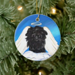 Décoration En Céramique Affenpinscher Ange