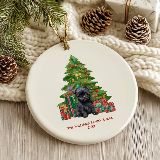 Décoration En Céramique Affenpinscher Chien Noël personnalisé (Créateur téléchargé)