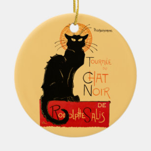 Décoration En Céramique Affiche Classique Chat Noir de Steinlen en Noir