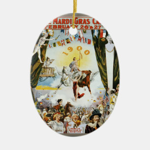 Décoration En Céramique Affiche d'art vintage de 1900 du carnaval de Mardi