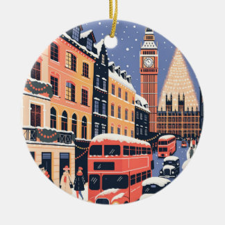 Décoration En Céramique Affiche de voyage de Noël à Londres Big Ben
