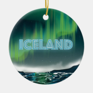 Décoration En Céramique Affiche de voyage sur les aurores boréales islanda
