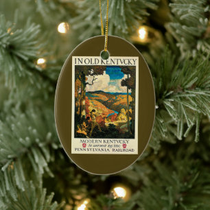 Décoration En Céramique Affiche de voyage vintage NC Wyeth, Dans le vieux