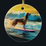 Décoration En Céramique Afghan Hound Beach Surf Peinture<br><div class="desc">Plongez dans le monde ludique de l'aventure canine avec cette peinture captivante. Un chien en ébullition se rend aux vagues, chevauchant habilement le surf sur une plage baisée par le soleil. L'oeuvre d'art vibrante capte magnifiquement l'essence de l'excitation au bord de la plage tandis que le chien court sans crainte...</div>