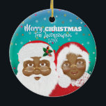 Décoration En Céramique African American Père Noël et Mme Claus Christmas<br><div class="desc">Père Noël et Mme Claus.</div>
