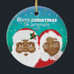 Décoration En Céramique African American Père Noël et Mme Claus Christmas<br><div class="desc">Père Noël et Mme Claus.</div>