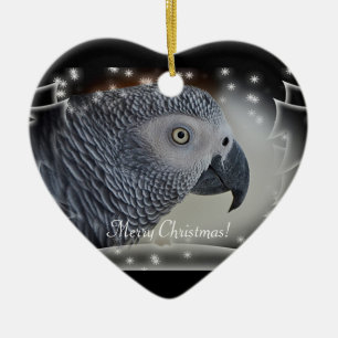 Décoration En Céramique African Grey Snowy Christmas