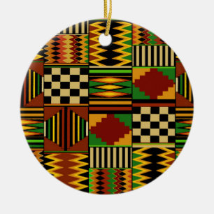 Décoration En Céramique African Royal Kente Cloth Design