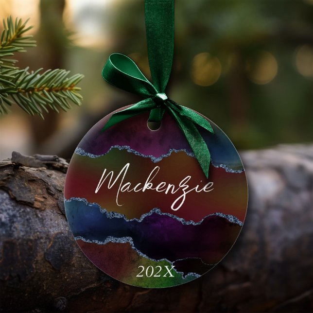 Décoration En Céramique Agate foncé intense | Moody Rainbow Jewel Tone (Créateur téléchargé)