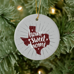 Décoration En Céramique Aggie Maroon Home Sweet Home - Texas