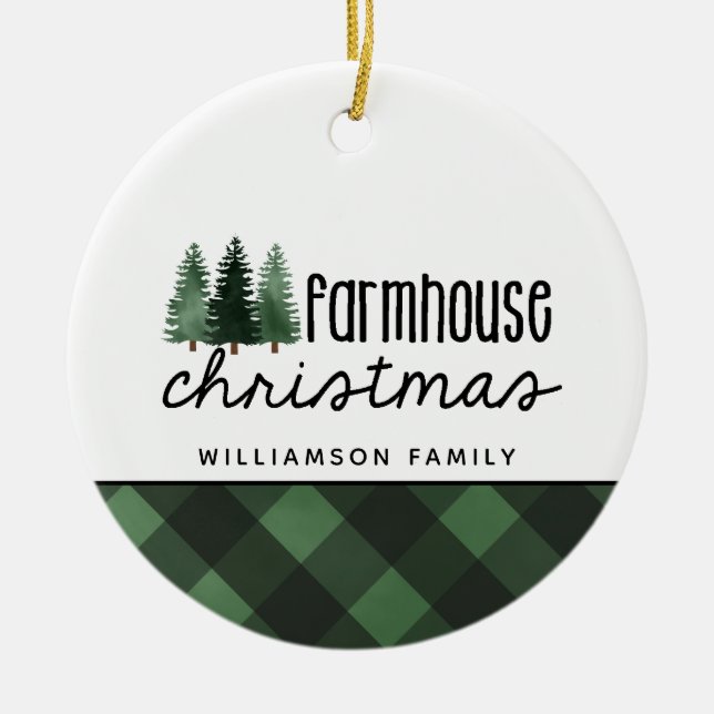 Décoration En Céramique Agritourisme rustique Noël Rouge Plaid Photo Ceram (Devant)
