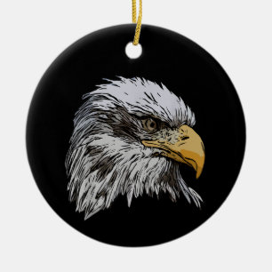 Décoration En Céramique Aigle à tête blanche Graphique Animal symbole nati