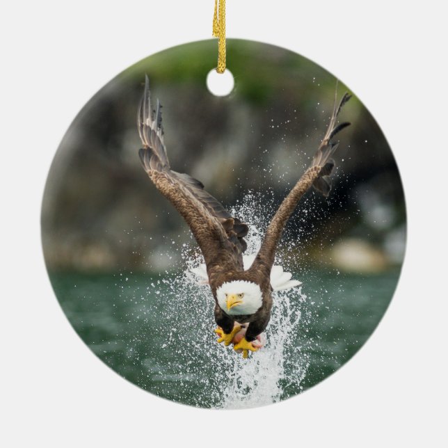 Décoration En Céramique Aigle Bald Le Gros Catch (Dos)