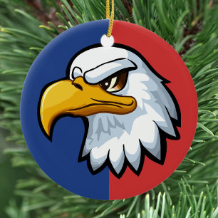 Décoration En Céramique Aigle de dessin animé patriotique gras personnalis
