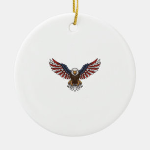 Décoration En Céramique Aigle patriotique gravure vintage vecteur design_1