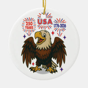 Décoration En Céramique Aigle royal avec feux d'artifice – États-Unis 250
