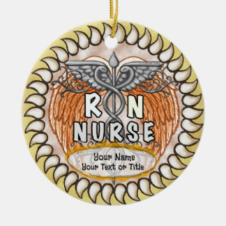 Décoration En Céramique Ailes de caducée infirmière en soins infirmiers