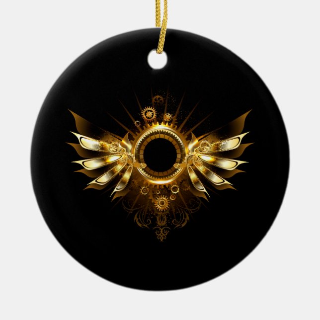 Décoration En Céramique Ailes de Steampunk (Devant)