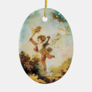 Décoration En Céramique AIMER LE JESTER, MONOGRAMME CUPIDE Orange Agatha