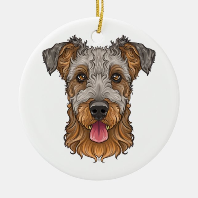 Décoration En Céramique airedale terrier (Devant)