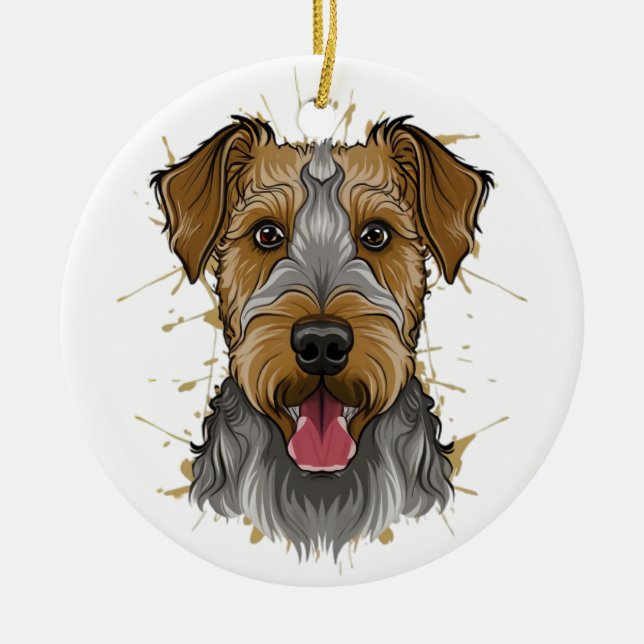 Décoration En Céramique airedale terrier (Devant)