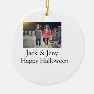 Décoration En Céramique ajouter nom photo texte Halloween enfant fille gar