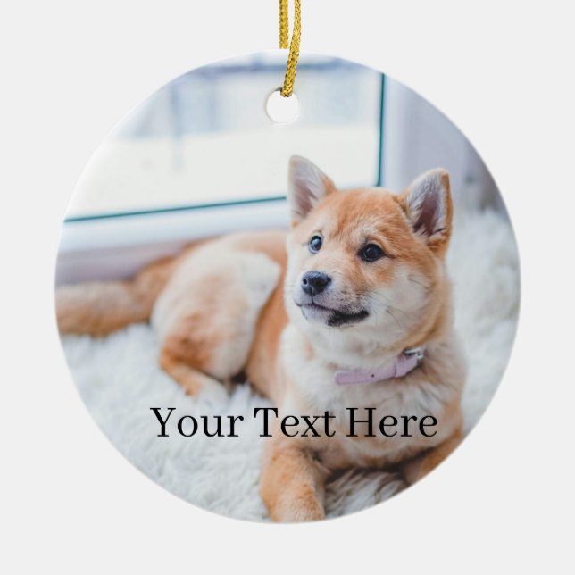 Décoration En Céramique Ajouter votre photo et texte 2 côté Customisé (Devant)