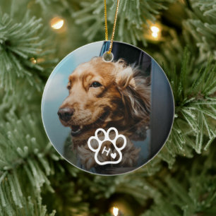 Décoration En Céramique Ajoutez Votre Propre Photo Monogramme Chiens Anima