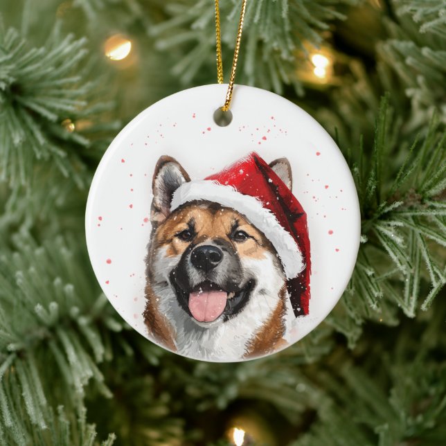 Décoration En Céramique Akita Dog Christmas Personalized (Arbre)