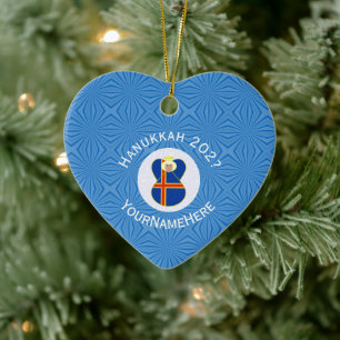 Décoration En Céramique Ålander Angel Drapeau de Hanukkah Personnalisé