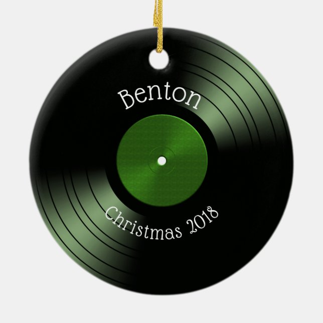 Décoration En Céramique Album de disque vinyle - rétro disque les années (Dos)