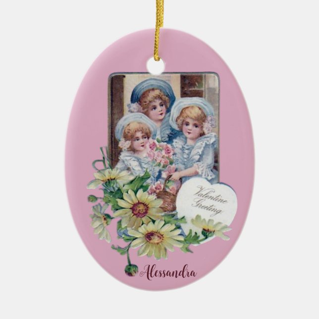 DÉCORATION EN CÉRAMIQUE ALESSANDRA ~ VALENTINE EGG ~ 1908 ~ (Devant)