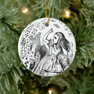 Décoration En Céramique Alice au pays des merveilles vintage, Cartes à jou