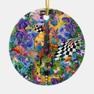 Décoration En Céramique Alice In Wonderland Tea Party par Juleez Violon