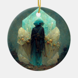 Décoration En Céramique Alien Crystal Guardian  Sci-Fi Imaginaire