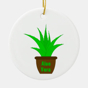 Décoration En Céramique Aloe Vera avec un Étiquette