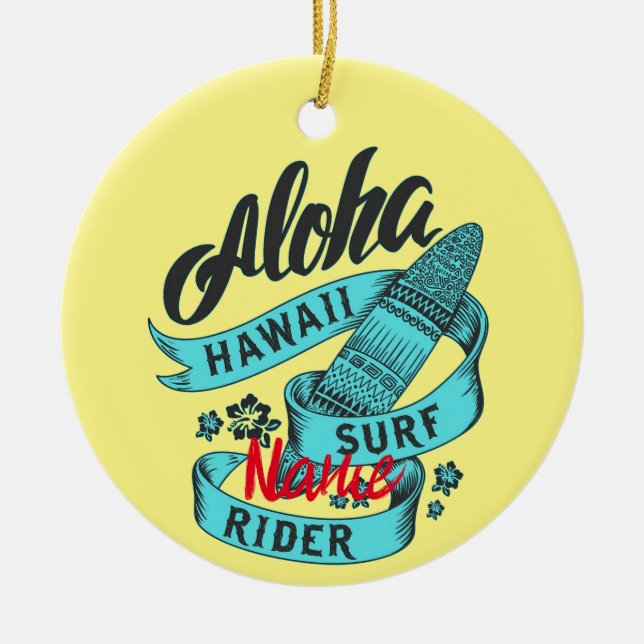 Décoration En Céramique Aloha Hawaii Surf Rider Thunder_Cove (Devant)