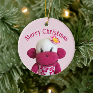 Décoration En Céramique Aloha Sock Monkey(Girl)