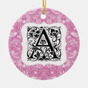 Décoration En Céramique Alphabet William Morris Strawberry Thief Rose