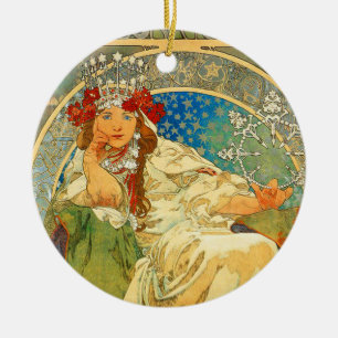 Décoration En Céramique Alphonse Mucha Art Nouveau Princess Hyacinth