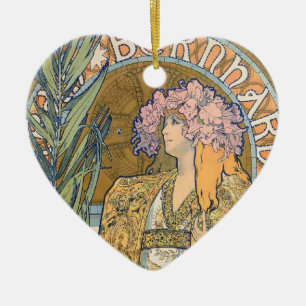 Décoration En Céramique Alphonse Mucha - Sarah Bernhard Peinture