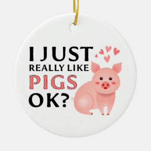 Décoration En Céramique Amant Cochon Drôle Cadeau, J'Aime Vraiment Les Coc