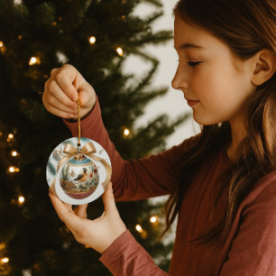 Décoration En Céramique Amateurs d'oiseaux Garder l'ornement de Noël