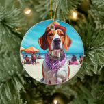 Décoration En Céramique American English Foxhound on Beach, cadeau d'été<br><div class="desc">Vous cherchez un cadeau d'été parfait pour un amoureux des chiens? Ne cherchez pas plus loin que ce magnifique Chien sur la scène de plage design! Ce design accrocheur saisit l'esprit ludique de cette race bien-aimée qui frôle le sable et prend le soleil et le surf. Avec ses couleurs vives...</div>
