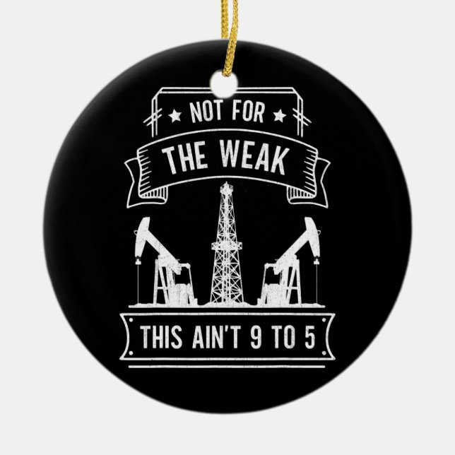 Décoration En Céramique American Flag Oilfield Worker Papa Drill Oil (Devant)