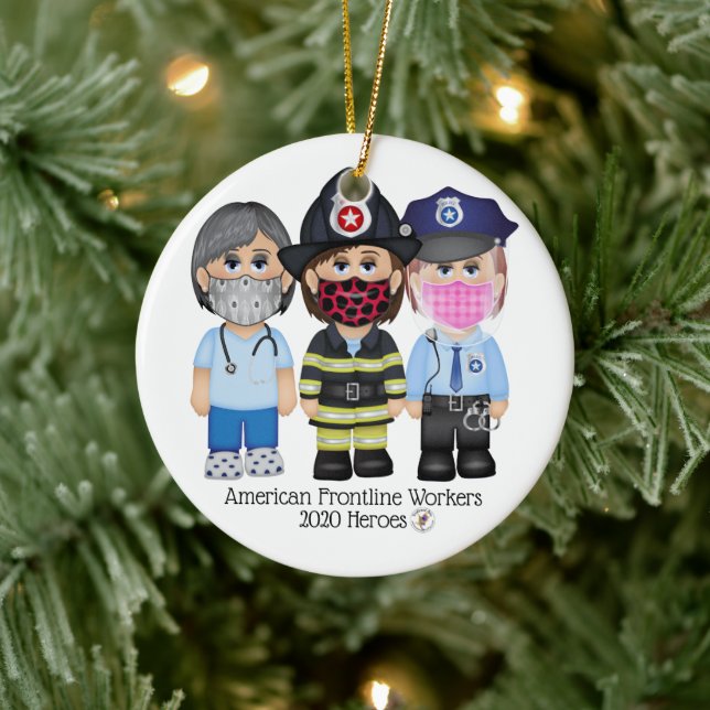 Décoration En Céramique American Frontline Fighters 2 femmes (Arbre)