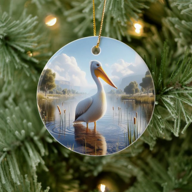 Décoration En Céramique American White Pelican Keepsake (Créateur téléchargé)