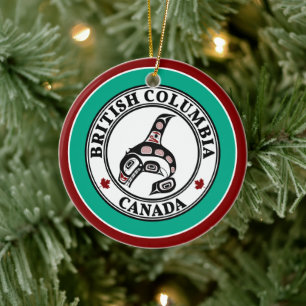 Décoration En Céramique Amérindien Red Black Art Orca Killer Whale