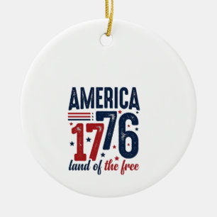 Décoration En Céramique Amérique 1776 Terre de liberté Vintage Patriote Sh
