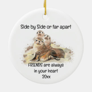 Décoration En Céramique Amis dans votre coeur Citation Phoques Humour anim